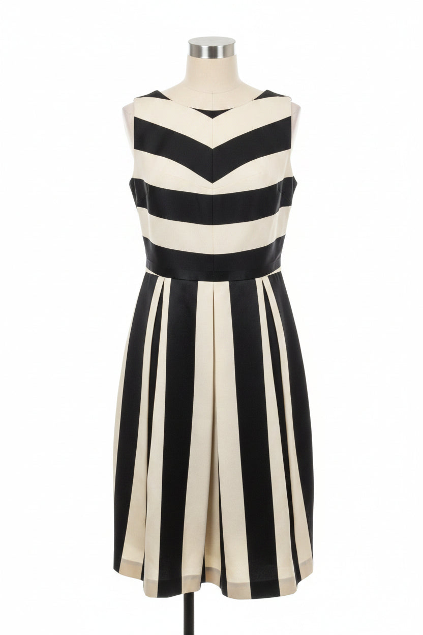 Tina Sonderguard Dress 44 Gold and Black Stripes